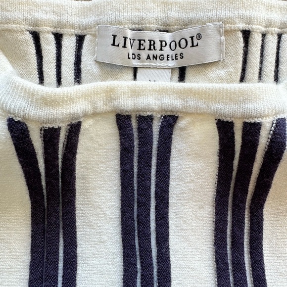 Liverpool NWT Boat Neck Dolman Sweater Navy/Cream Stripe Size M - Picture 5 of 7